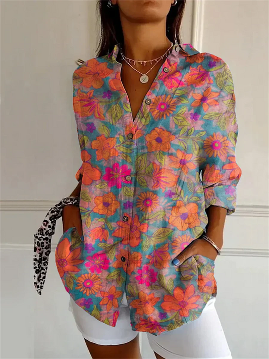 Gwen - Elegant Floral Print Blouse