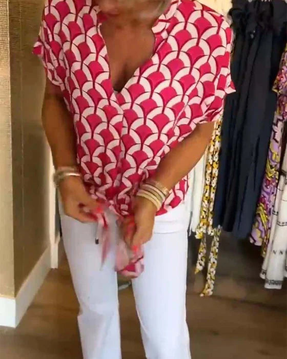 Anya - Bluse med geometrisk print