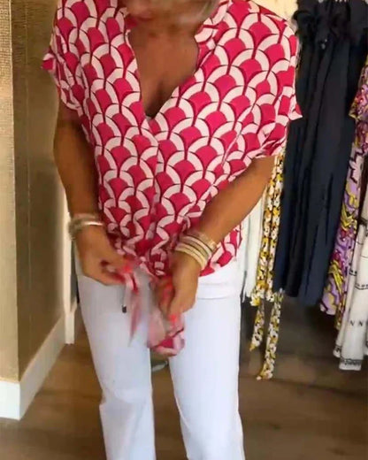 Anya - Bluse med geometrisk print